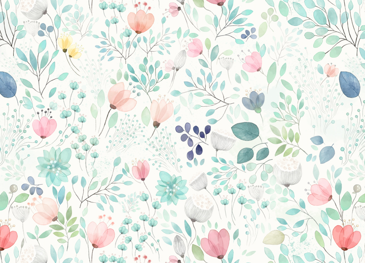 Wallpapers for kids Flowers watercolor